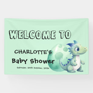 Banderoles Bébé dinosaure mignon avec sa douche pour bébé et 