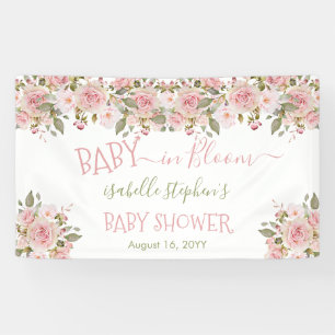 Banderoles Bébé en Fleur Baby shower Floral rose