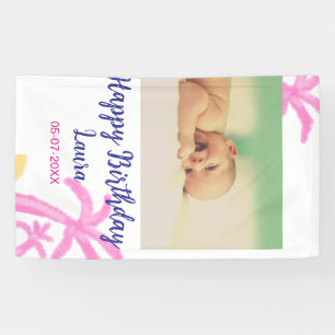 Banderoles Bébé enfants 1er anniversaire ajouter le nom date 