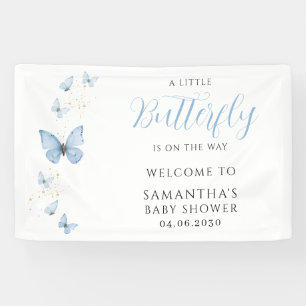 Banderoles Bébé garçon papillon bleu Baby Shower