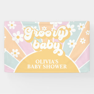 Banderoles Bébé Groovy Rétro Soleil Pastel Marguerite