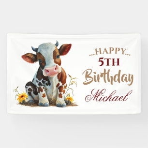 Banderoles Bébé mignon vache Brown