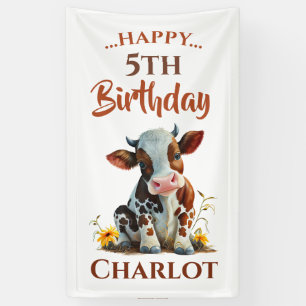 Banderoles Bébé mignon vache Brown