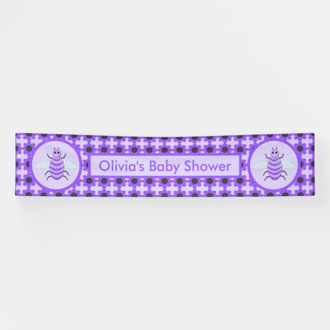 Banderoles Bébé mou abeille Baby shower neutre (Horizontal)