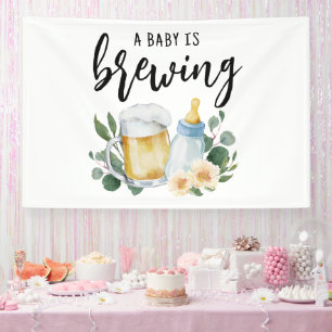 Banderoles Bébé prépare de la bière et biberon
