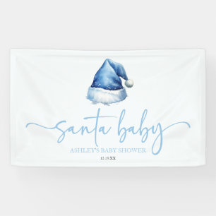 Banderoles Bébé Santa Chapeau Bleu Noël Fête Bébé Shower