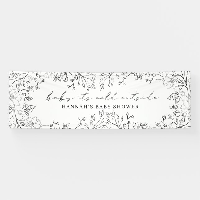 Banderoles Bébé son froid à l'extérieur Whimsical Floral Line (Horizontal)