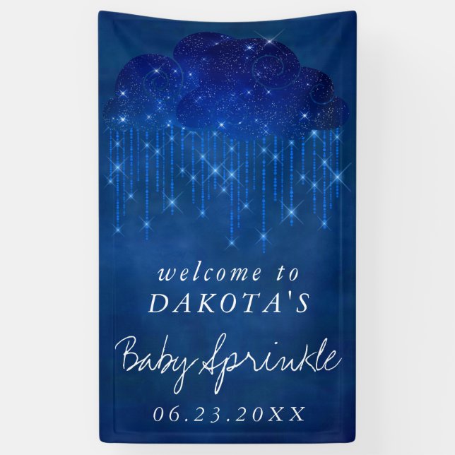 Banderoles Bébé Sprinkle Classic Blue | Accueil douche foncée (Vertical)