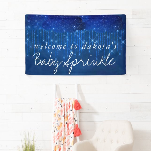 Banderoles Bébé Sprinkle Classic Blue | Moody Douche Welcome (En situation)