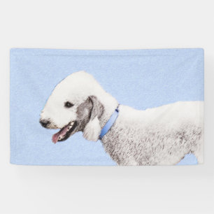 Banderoles Bedlington Terrier Peinture - Art Chien original