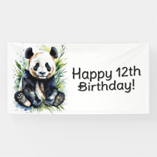 Banderoles Belle aquarelle Panda Ours Personnalisé