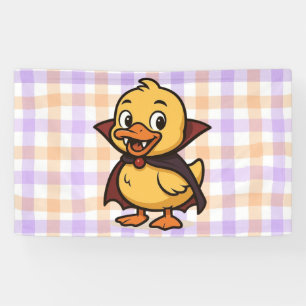 Banderoles Belle caricature canard d'Halloween vampire