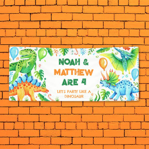 Banderoles Belle Dinosaure Fraternité des frères et soeurs An