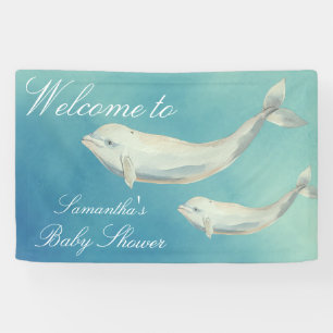 Banderoles Beluga Whale Maman et Baby shower de veau