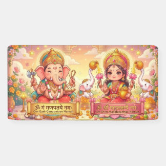 Banderoles Bénédiction de prospérité de Ganesha et Lakshmi
