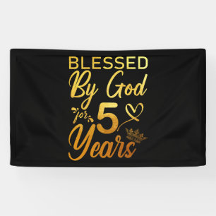 Banderoles Béni par Dieu pendant 50 ans 50e anniversaire Foi