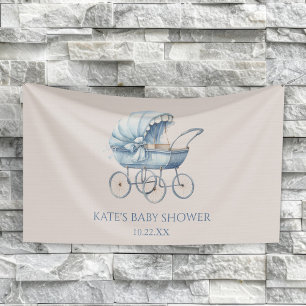Banderoles Berceau de bébé vintage bleu élégant Shower de béb