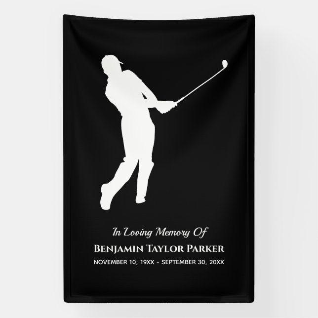 Banderoles Bereavity Sympathy Funeral Memorial Golf Player (Verticale)