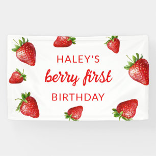 Banderoles Berry fraise mûre rouge Premier 1er bébé Anniversa