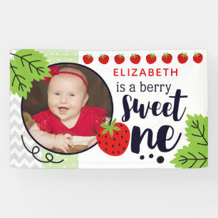 Banderoles Berry Sweet ONE fraise Baby Premier anniversaire