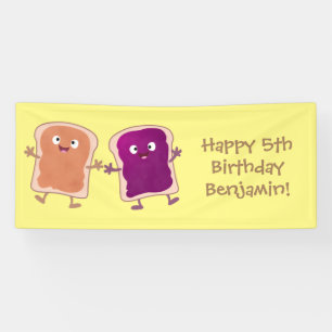 Banderoles Beurre d'arachide mignonne et caricature sandwich 