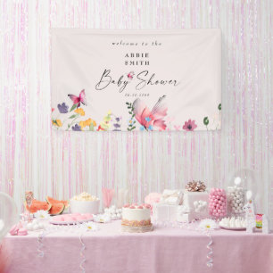 Banderoles Beurre délicat et Baby shower Fleur sauvage