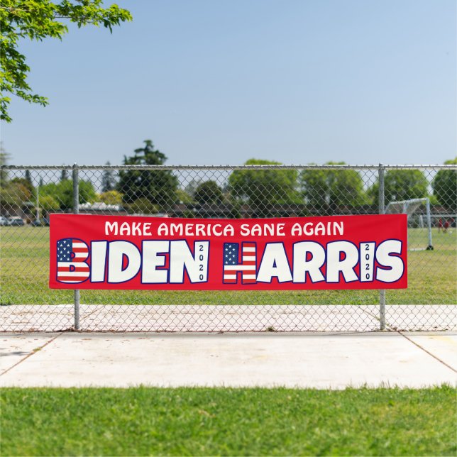 Banderoles Biden Harris 2020 RENDRE L'AMÉRIQUE SANE (En situation)
