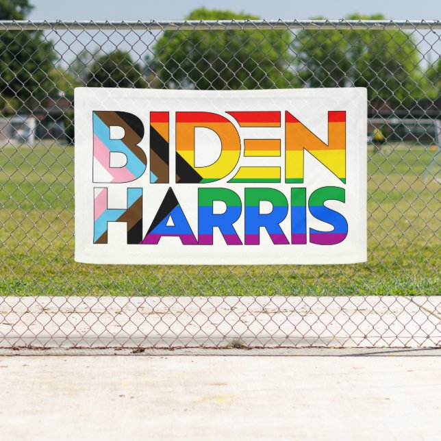 Banderoles Biden Harris LGBTQ+ Progrès Fierté (En situation)