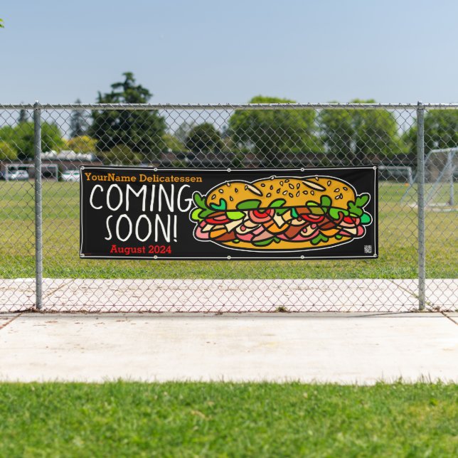 Banderoles Bientôt Grand Ouverture Sandwich Shop Business (En situation)