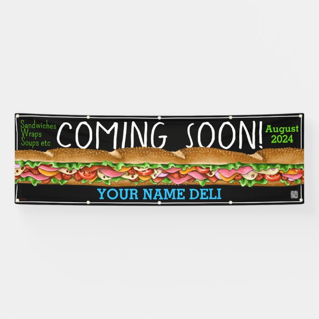 Banderoles Bientôt Grand Ouverture Sandwich Shop Deli (Horizontal)