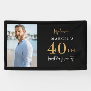 Banderoles Bienvenue 40e Anniversaire Photo Noir et Or