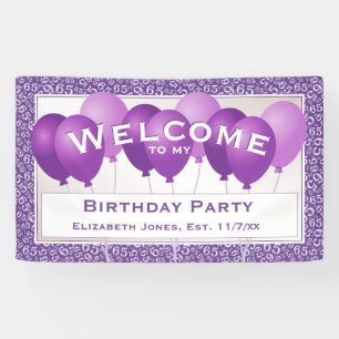 Banderoles Bienvenue 65e anniversaire Motif numéro Purge/Bl