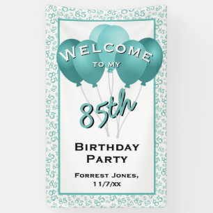 Banderoles Bienvenue 85e anniversaire Numéro Patten Turquoise