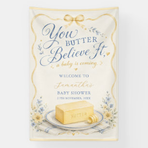 Banderoles Bienvenue à la Baby Shower Butter Believe It Butte