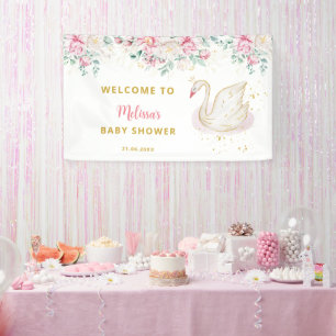 Banderoles Bienvenue à la Baby Shower de la Princesse Cygne