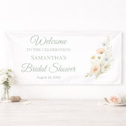 Banderoles Bienvenue à la Baby Shower Floral Champêtre