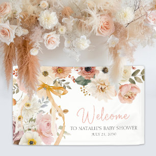 Banderoles Bienvenue à la Baby Shower Florale Douce d'Automne