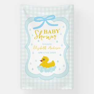 Banderoles Bienvenue à la baby shower Gingham Garçon aux gout