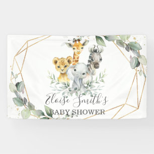 Banderoles Bienvenue à la Baby Shower Jungle Végétation Chic