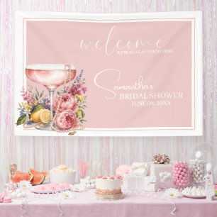Banderoles Bienvenue à la Baby Shower Petals, Pearls & Prosec