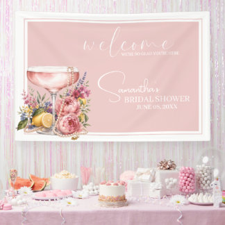 Banderoles Bienvenue à la Baby Shower Petals, Pearls & Prosec