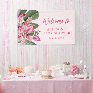 Banderoles Bienvenue à la Baby Shower Tropicale