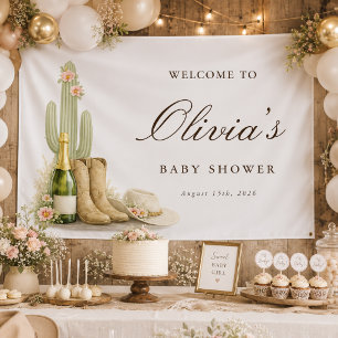Banderoles Bienvenue à la Baby Shower Western Cowboy Boots Co