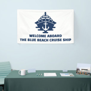 Banderoles Bienvenue à la croisière de plage d'ancre nautique