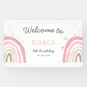 Banderoles Bienvenue à la fête d'anniversaire Pastel Rainbo