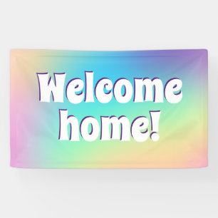 Banderoles Bienvenue à la maison ! Bandeau arc-en-ciel Pastel