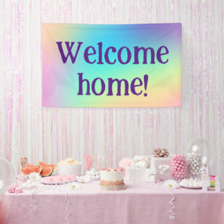Banderoles Bienvenue à la maison ! Bandeau arc-en-ciel Pastel