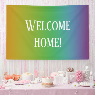 Banderoles "Bienvenue à la maison !" Dégradé arc-en-ciel