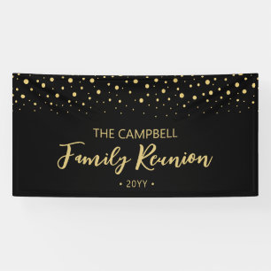 Banderoles Bienvenue à la réunion de famille avec confettis d