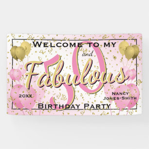 Banderoles Bienvenue à ma 50 et fabuleuse fête d'anniversaire